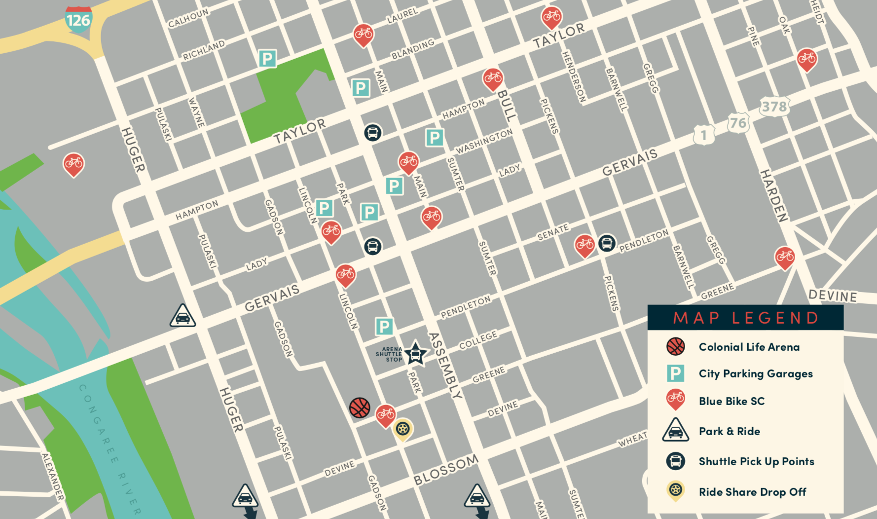 Parking & Transportation | Columbia SC Sports